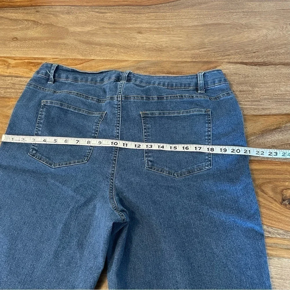 Woman Within Bermuda‎ Blue Denim Shorts 16W Blue Cuffed Stretch Summer Vacation